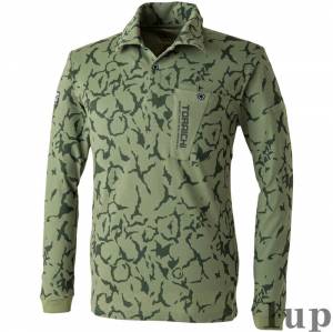 S-5L 作業服 寅壱 作業着 5985-614 迷彩柄長袖ポロシャツ