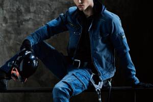 作業服 寅壱 作業着 8950-554 ストレッチデニム ライダースジャケット